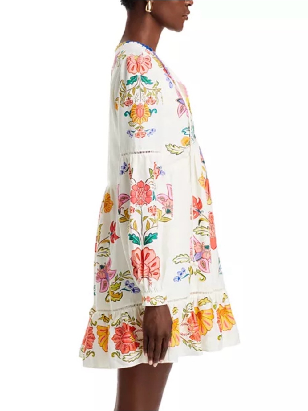 FARM Rio Floral Insects Mini Dress, Linen, Size Large - Picture 4 of 13